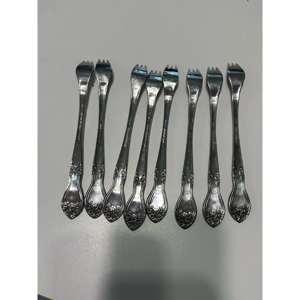 8 - Madison House (Stainless) ONEIDA SILVER Cocktail Forks Korea Northland